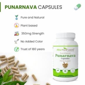 Attar Ayurveda Punarnava Capsules 350 mg - 60 capsules for Kidney Support | Support Digestion, Detoxify Body | Pure and Natural | Non-GMO - Image 4