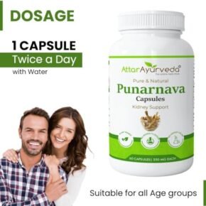 Attar Ayurveda Punarnava Capsules 350 mg - 60 capsules for Kidney Support | Support Digestion, Detoxify Body | Pure and Natural | Non-GMO - Image 3