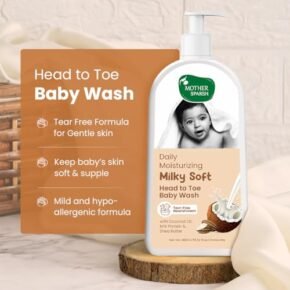 Mother Sparsh Milky Soft Head to Toe Baby Wash & Baby Shampoo-400ml with Milk Protein & Shea Butter |Ph balanced & Paraben free 2 in 1 Natural Baby Body Wash - Image 3