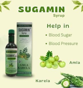 Sugamin Syrup, 450ml+50ml Free, Diabetes Care, Helps in Blood Sugar and Blood Pressure Control, Amla Karela Ayurvedic Medicine