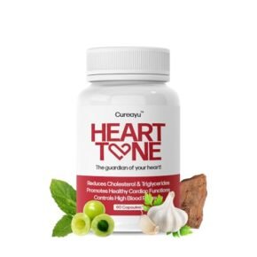 Cureayu Heart Tone Capsules | Enhance Heart Health | Lowers Cholesterol & Triglycerides | Controls Blood Pressure | Clinically Researched | All-Natural Formula | 60 Capsules | 2 Capsules Daily - Image 2