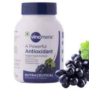 Vinomerix - Antioxidant, Grape seed extract | Helps in reducing blood pressure, oxidative stress and improve blood circulation | 600 mg - 60 Veg Capsules - Image 2