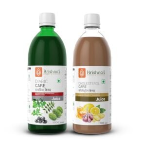 Krishna's Herbal & Ayurveda Diabic Care Juice And Cholesterol Care Juice For Manage Sugar Levels, Cholesterol Levels And Improves Digestion - 1 Ltr Each (Combo Pack of 2)