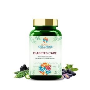 SEARCH WELLNESS Diabetes Care 60 Capsule Pack of 1 | Blend With Jamun, Shilajit & Karela | Manage Diabetes & Blood Sugar Level | Dia & Sugar Free Ayurvedic Medicine For Men & Women | BPA & GMO Free
