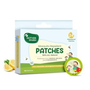 Mother Sparsh 100% All Natural Mosquito Repellent Patches for Babies with 12hr. Protection | With Citronella, Lemongrass & Eucalyptus Oil Protects from Dengue, Malaria, Chikunguniya (24 Patches)