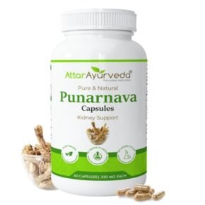 Attar Ayurveda Punarnava Capsules 350 mg - 60 capsules for Kidney Support | Support Digestion, Detoxify Body | Pure and Natural | Non-GMO
