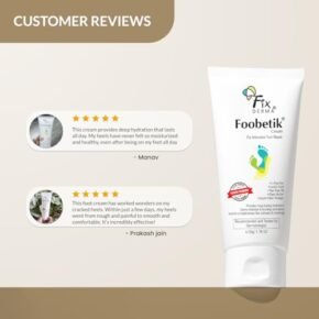 Fixderma Foobetik Cream, Foot cream, Foot Care For Diabetic, For Dry & Cracked Feet, Moisturizes & Soothes Feet, Heel Repair, For Calloused, or Chapped Skin, Paraben Free - 50g - Image 4