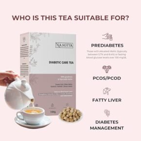 Namhya Diabetes Care Tea with Super Herb Paneer DODI and Other Ayurvedic Herbs, Bitter Melon, Guduchi, Haritaki etc for Regulating Blood Sugar Levels, Strengthens Immunity, (Loose Tea Leaves) - Image 2