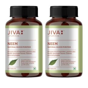 Jiva Neem Tablet | 100% Ayurvedic Formulation Purifies Blood, Treats Urinary Disorders | Pacifies Pitta And Kapha Doshas | Promotes Healthy Skin - 120 Tablets (Pack of 2)