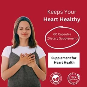 Healthy Nutrition - Just for the Health of it Blood Pressure Management Supplemet for Men & Women with Arjuna Extract & Moringa Extract-Veg 60 Capsules for Heart Health Support- Pack of1