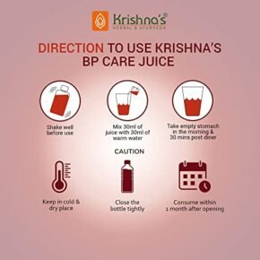 Krishna’s BP Care Juice - 500 ml | Ayurvedic way to manage Blood pressure & Cholesterol Level with Sarpgandha, Shankhpishi & 4 natural herbs - Image 4