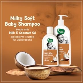 Mother Sparsh Milky Soft Baby Shampoo - 400ml | For Daily Moisturizing | Tear Free Formula With Milk Protein, Vitamin E & Coconut Oil - Image 3