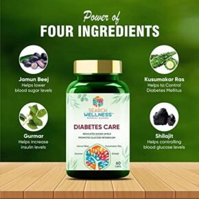 SEARCH WELLNESS Diabetes Care 60 Capsule Pack of 1 | Blend With Jamun, Shilajit & Karela | Manage Diabetes & Blood Sugar Level | Dia & Sugar Free Ayurvedic Medicine For Men & Women | BPA & GMO Free - Image 4