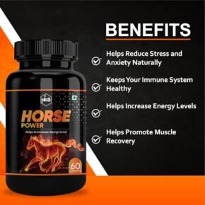 Herbal Horse Power Capsules - Natural Supplement for Men Health | Ashwagandha, Safed Musli, Gokshura & Shilajit | Ayurvedic Medicine Supports Stamina & Immunity (60 Capsules, 60) - Image 4