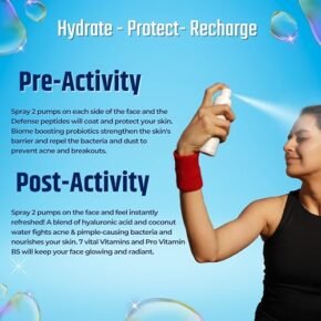 Skift Sweat Protection Face Mist/Toner (50ml), Hyaluronic Acid Calms Redness, Reduce Wrinkles, Skin Brightening, Multivitamin Glow, Hydrates & strengthen skin, Coconut water, Vitamin E, Cucumber - Image 5