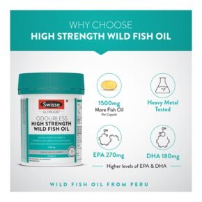 Swisse Ultiboost Odourless High Strength Wild Fish Oil 1500 mg Capsule 40's - Image 3