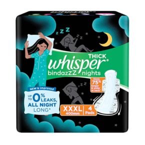 Whisper Thick Bindazzz Nights Sanitary Pads (400mm) (XXXL) 4's